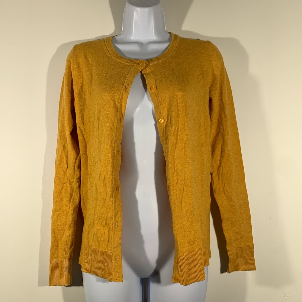 VGUC And Away Target Mustard Button Up Sweater